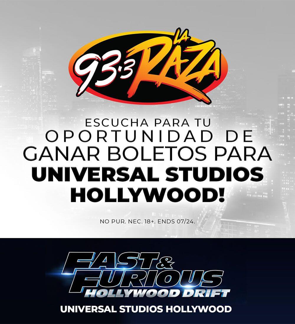 LA RAZA TE DA LA OPORTUNIDAD DE GANAR 4 BOLETOS PARA UNIVERSAL STUDIOS HOLLYWOOD!
