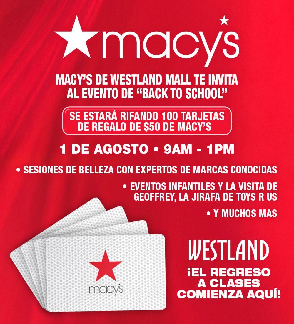 Macy’s de Westland Mall evento de “Back to School”